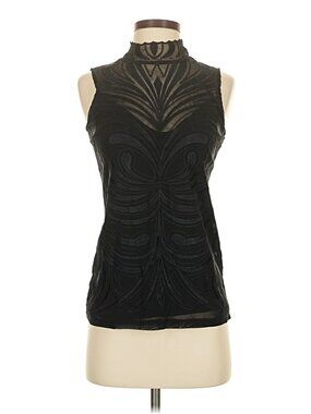 INC international concepts black embroidered sleeveless top